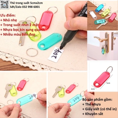Combo 10 Thẻ Nhựa Treo Chìa Khóa - In Tên SĐT Đánh Dấu Balo Vali 10.000đ 3