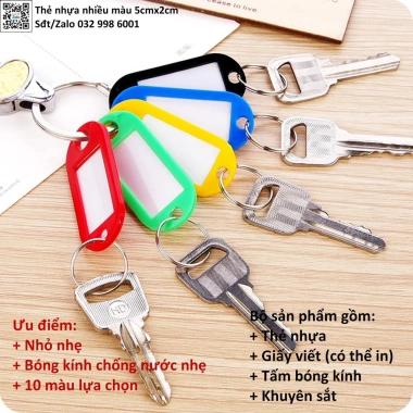 Combo 10 Thẻ Nhựa Treo Chìa Khóa - In Tên SĐT Đánh Dấu Balo Vali 10.000đ 4