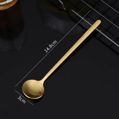 Combo 10 Thìa Cafe Ly Cao 15cm Màu Vàng - Muỗng Khuấy Chuyên Dụng Giá Sỉ 80k 2