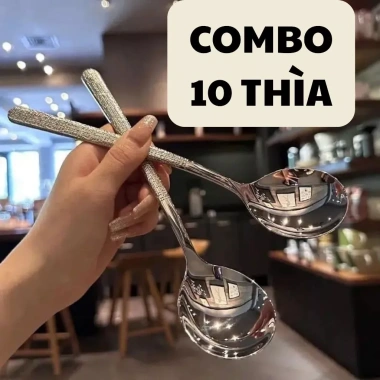 Combo 10 Thìa Muỗng Hàn Quốc Cán Dài Inox Sáng Bóng Không Gỉ Giá Ưu Đãi 35.000đ