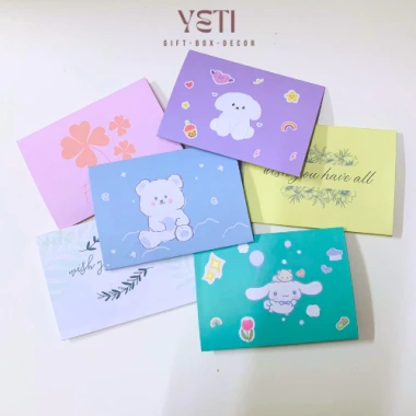 Combo 10 thiệp chúc mừng, thiệp quà tặng in hình dễ thương - Giá chỉ 29.000₫