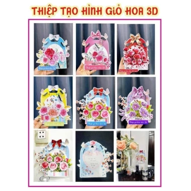 Combo 10 thiệp dán 3D chúc mừng 8/3 và 20/10 giá chỉ 38.500đ tiết kiệm ngay 3