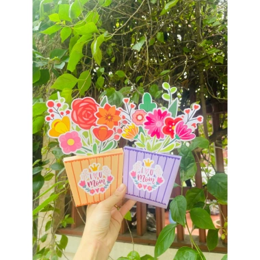Combo 10 Thiệp Hoa Giỏ Xách Cắm Hoa 20/10 Giấy Cứng Loại 1 - Giá Ưu Đãi 29.000 VND 5