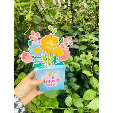 Combo 10 Thiệp Hoa Giỏ Xách Cắm Hoa 20/10 Giấy Cứng Loại 1 - Giá Ưu Đãi 29.000 VND 8