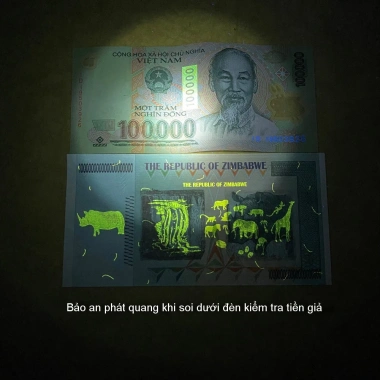 Combo 10 tờ lưu niệm 100% Zimbabwe - Lì xì Tết bảo an phát quang, chỉ 63.600