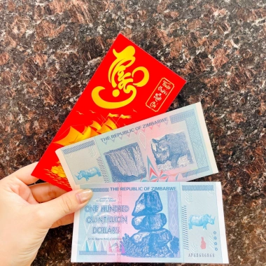 Combo 10 tờ lưu niệm 100% Zimbabwe - Lì xì Tết bảo an phát quang, chỉ 63.600