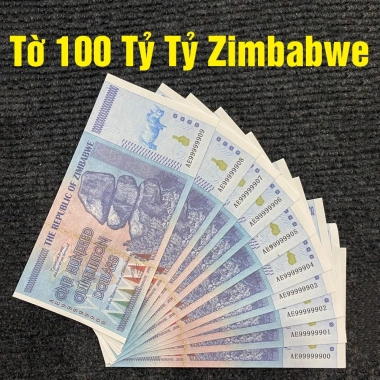 Combo 10 tờ lưu niệm 100% Zimbabwe - Lì xì Tết bảo an phát quang, chỉ 63.600