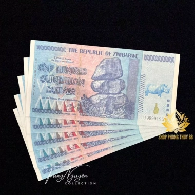 Combo 10 Tờ Tiền 100 Tỷ Zimbabwe Lưu Niệm Bảo An Vip - Lì Xì Tết, Sưu Tầm, Quà Tặng 15k
