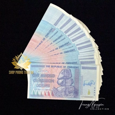 Combo 10 Tờ Tiền 100 Tỷ Zimbabwe Lưu Niệm Bảo An Vip - Lì Xì Tết, Sưu Tầm, Quà Tặng 15k