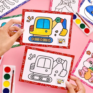 Combo 10 Tranh Tô Màu Nước 2 Mặt Cho Bé - Cọ 17,5x12,5cm - Quà Sinh Nhật 58.000