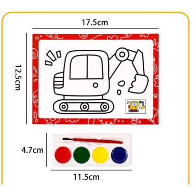 Combo 10 Tranh Tô Màu Nước 2 Mặt Cho Bé - Cọ 17,5x12,5cm - Quà Sinh Nhật 58.000