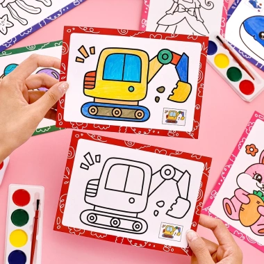 Combo 10 tranh tô màu nước 2 mặt cho bé kèm cọ & màu, quà sinh nhật - chỉ 53.000đ