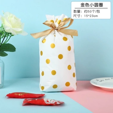 Combo 10 Túi Đựng Bánh và Kẹo Tết, Túi Dây Rút, Tuis Rút Nơ - Bộ Tứ Mèo Thần Tài Giá Ưu Đãi 22.000đ 5