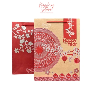 Combo 10 túi đựng quà Tết Kraft, túi xi măng Chúc mừng Năm Mới - 110.000₫ 2