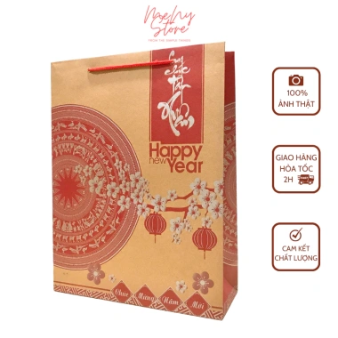 Combo 10 túi đựng quà Tết Kraft, túi xi măng Chúc mừng Năm Mới - 110.000₫ 4