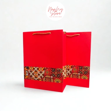 Combo 10 túi giấy đựng quà Tết thổ cẩm cứng dày 300gsm VIP iovry quai dù 195k