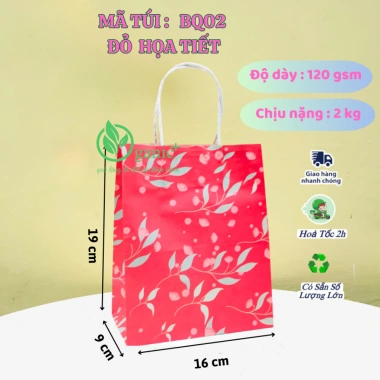 Combo 10 Túi Giấy Kraft Họa Tiết Đa Màu - Túi Đựng Quà Giá 13.900 VNĐ 2