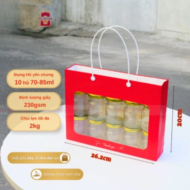 Combo 10 Túi Giấy Mặt Kính Mica Đựng Hũ Yến 70-85ml & 150ml Sang Trọng 83.900 VND 6
