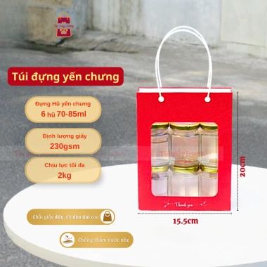 Combo 10 Túi Giấy Mặt Kính Mica Đựng Hũ Yến 70-85ml & 150ml Sang Trọng 83.900 VND 8