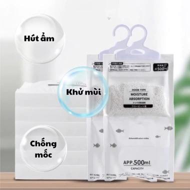 Combo 10 Túi Hút ẩm Chống Mốc - Móc Treo Tủ Quần Áo, Phòng Nồm Giá 29.999₫