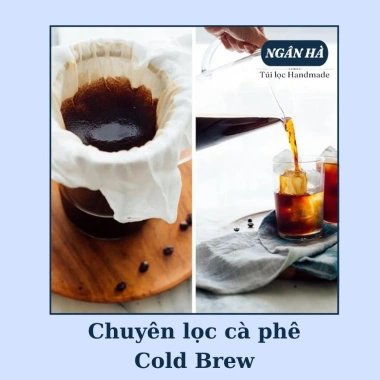 Combo 10 túi lọc trà cotton đa năng Cold Brew Handmade, lọc cà phê, giá 47.500₫