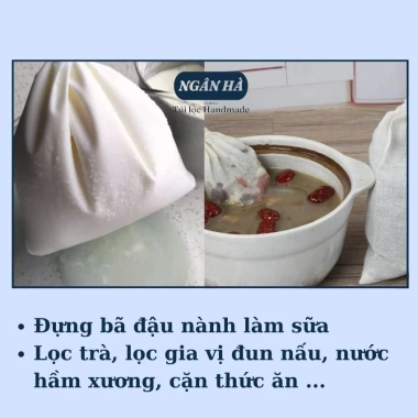 Combo 10 túi lọc trà cotton đa năng Cold Brew Handmade, lọc cà phê, giá 47.500₫