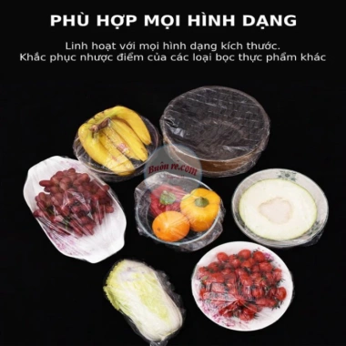 Combo 10 túi màng bọc thực phẩm co giãn siêu dai có chun, túi gấu PE & mũ chùm đầu dùng 1 lần - Giá chỉ 35.000₫ 5