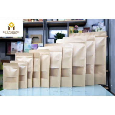Combo 10 Túi Zip Giấy Kraft Nâu 15x22 - Siêu Rẻ 12.000đ Bao Bì Phương Anh