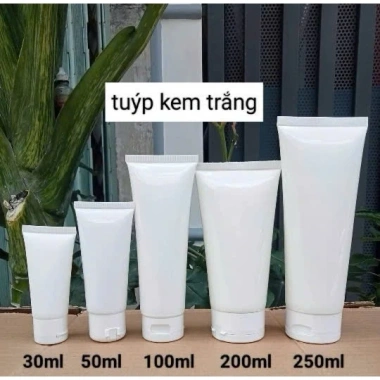 Combo 10 tuýt nhựa đựng mỹ phẩm trắng 30-250ml - Giá ưu đãi 61.000 VND