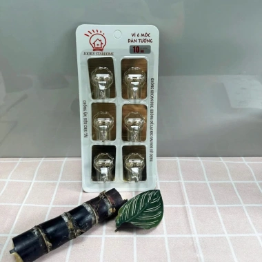 Combo 10 - Vỉ 6 móc dán chống gỉ, treo đồ đa năng 10kg, set 6 móc không bong tróc - Giá chỉ 70.428₫