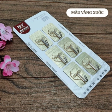 Combo 10 - Vỉ 6 móc dán chống gỉ, treo đồ đa năng 10kg, set 6 móc không bong tróc - Giá chỉ 70.428₫