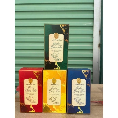 Combo 10 vỏ hộp trà CAMELIA chống lưng, giỏ quà Tết, tháp dâng lễ 4 màu - 35.000