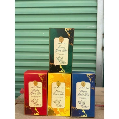 Combo 10 vỏ hộp trà CAMELIA chống lưng, giỏ quà Tết, tháp dâng lễ 4 màu - 35.000