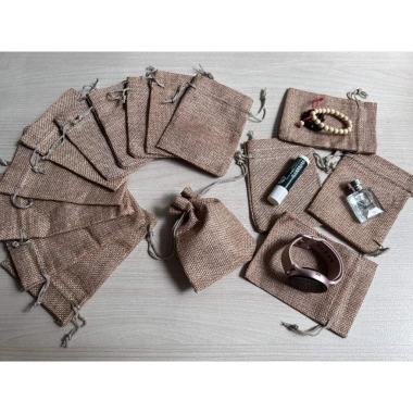 Combo 10 Vỏ túi thơm, túi vải dây rút đựng hạt cà phê, treo ô tô, hoa khô- 25.000đ
