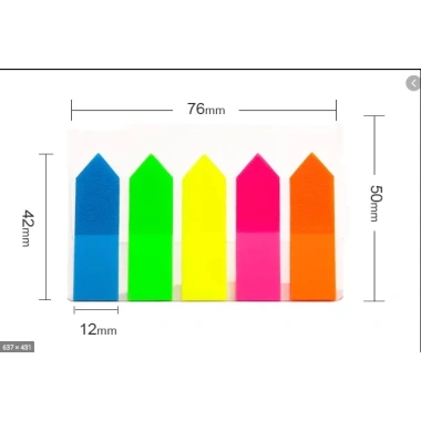 Combo 10 xấp giấy Note 5 màu NONAME nhựa mũi tên - 10 sheets, đa màu, dán đánh dấu trang sách, dành cho văn phòng, giá 75.000 7