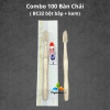 Combo 100 Bàn Chải Bột Bắp Giá Rẻ, Túi Trắng Họa Tiết Sao Vàng - Đồ Dùng 1 Lần Khách Sạn 65k 6