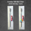 Combo 100 Bàn Chải Bột Bắp Giá Rẻ, Túi Trắng Họa Tiết Sao Vàng - Đồ Dùng 1 Lần Khách Sạn 65k 7