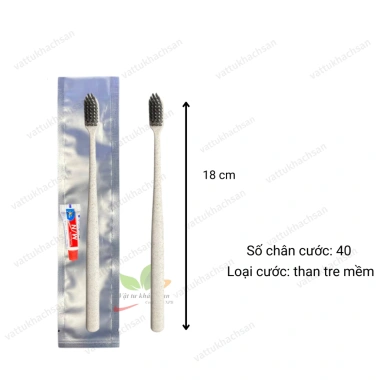 Combo 100 Bàn Chải Đánh Răng Bột Bắp Đút Túi Nhôm Tiện Lợi Dành Cho Khách Sạn Homestay Villa Giá 179.000 VND