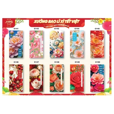 Combo 100 Bao Lì Xì Truyền Thống Bính Ngọ 2.026 - Nhiều Mẫu Đẹp Ưu Đãi 21.728 VND 5