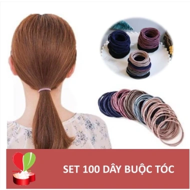 Combo 100 chun buộc tóc thun cột trơn đa màu - Giá chỉ 20.000đ, ưu đãi cho nàng