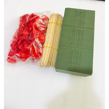 Combo 100 chụp trái cây + 100 que + xốp xanh - Giá chỉ 75.000₫, giảm 20%