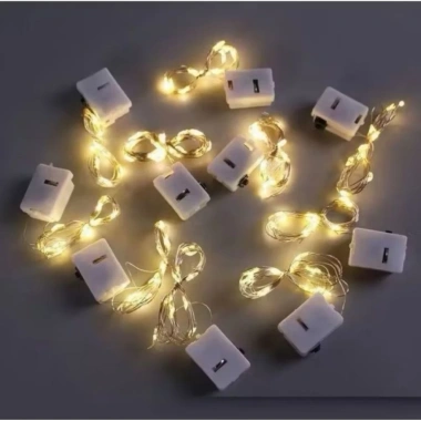 Combo 100 dây đèn LED đom đóm 3 chế độ 1-3m, pin vàng, 7 màu - Bán sỉ giá ưu đãi