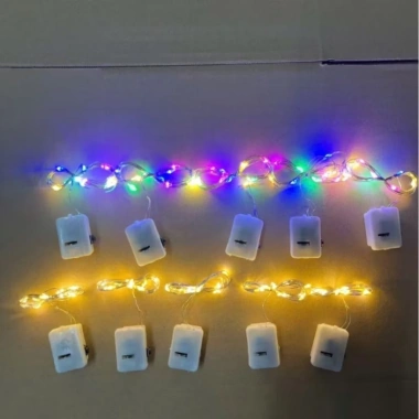 Combo 100 dây đèn LED đom đóm 3 chế độ 1-3m, pin vàng, 7 màu - Bán sỉ giá ưu đãi