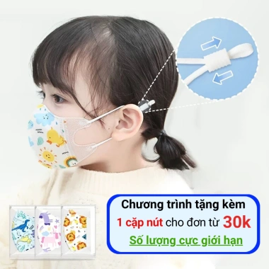 Combo 100 khẩu trang 5D cho bé, thoáng mát, đa dạng mẫu mã 0-8 tuổi, giá ưu đãi 16.099đ 2