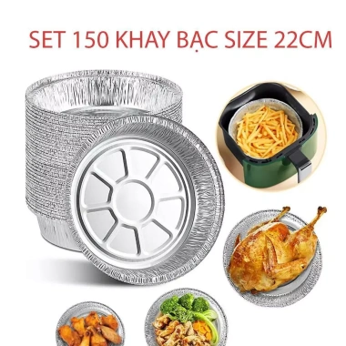 Combo 100 khay 22cm +10 khay tặng lót nồi chiên không dầu, lò nướng, đĩa nhôm - 95.000₫ 3 Combo 100 khay 22cm +10 khay tặng lót nồi chiên không dầu, lò nướng, đĩa nhôm - 95.000₫ 3