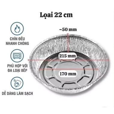 Combo 100 khay 22cm +10 khay tặng lót nồi chiên không dầu, lò nướng, đĩa nhôm - 95.000₫