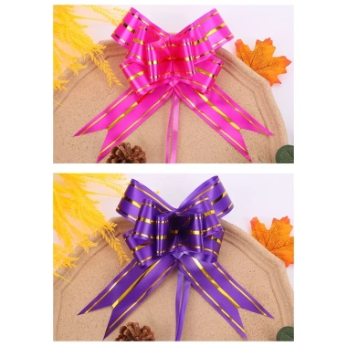 Combo 100 nơ rút đa màu 5cm-3cm-1.8cm-1.2cm - Phụ kiện handmade trang trí giỏ quà Tết, giá chỉ 40.000₫