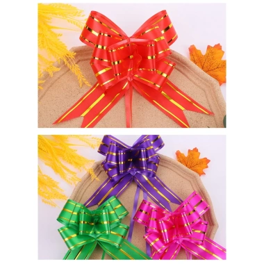 Combo 100 nơ rút đa màu 5cm-3cm-1.8cm-1.2cm - Phụ kiện handmade trang trí giỏ quà Tết, giá chỉ 40.000₫