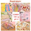 Combo 100 sổ mini, thước cute, bút gel giá sỉ rẻ - Quà tặng học sinh chỉ 188.000₫