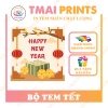 Combo 100 tem Tết - Dán Quà Dưa Hấu, Lọ Hạt, Bánh Chưng Hình Vuông chỉ 65.000₫